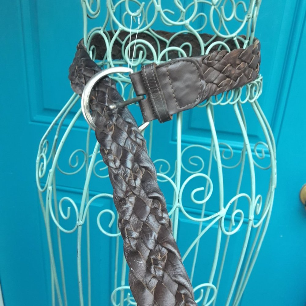 Genuine Leather Wide Distressed Extra Large Western Cowboy Braided Belt Mens XL